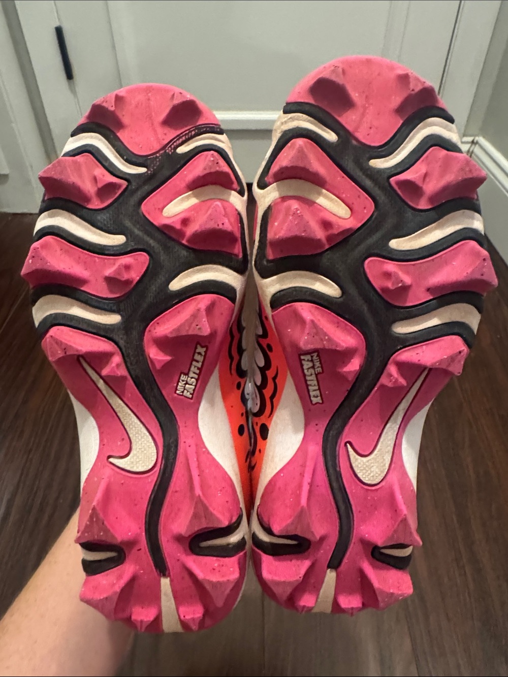 Nike Kids Pink Gradient Fastflex Cleats - Picture 3 of 4